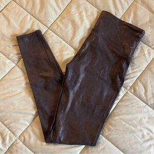 Spanx High Waisted Metallic Finish Leggings Size Large